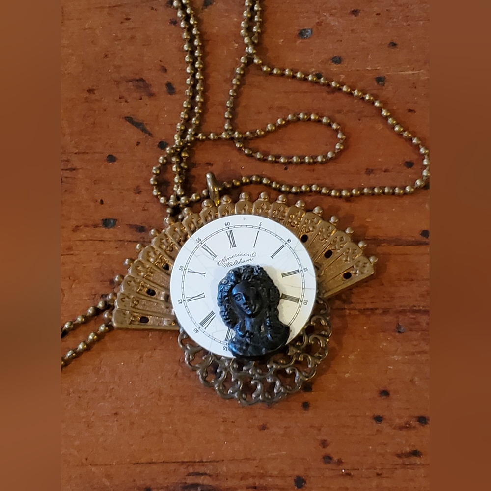 Filigree Woman Steampunk Necklace Watch Parts Victorian Steampunk Works Handmade